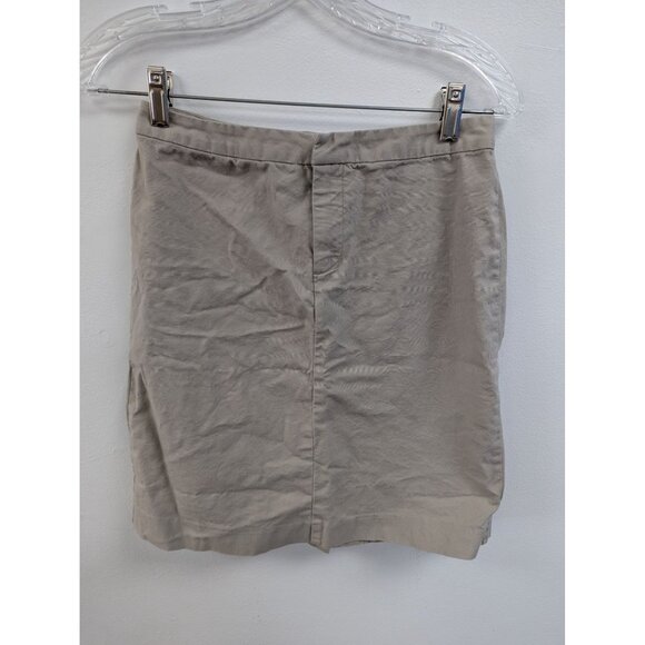 Gap Khaki Skirt Size 1 Tan Modest Womens Back Slit - Picture 1 of 8